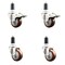 Service Caster 3 Inch 316SS Maroon Poly Swivel 1-3/8 Inch Stem Caster Lock Brake SCC, 2PK SS316TTLEX20S314-PPUB-MRN-2-S-2-138 - alternate 1